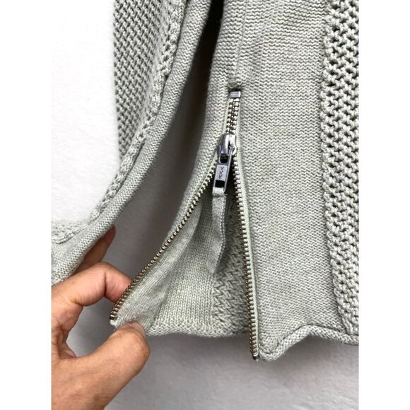 WRAP London Mesh-Stitch Sweater‎ with Side Slit Zipper size 12 Soft Olive - Picture 9 of 9